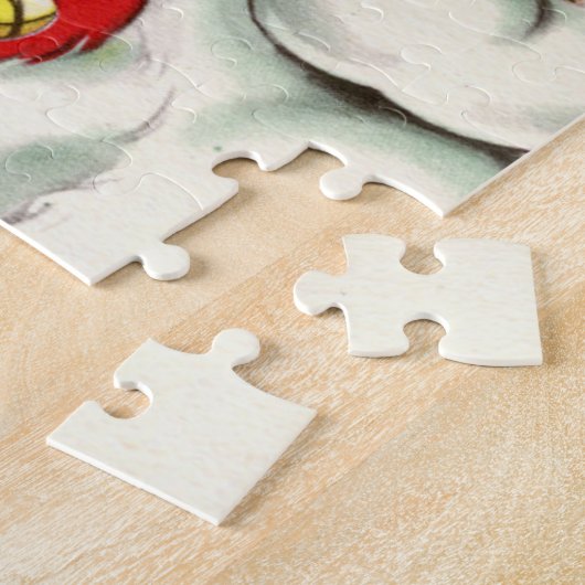 retro vintage kerstsnowman Holiday Legpuzzel (Zijkant)