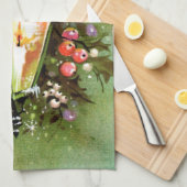 retro vintage kerstvakantie lamp theedoek (Quarter Fold)