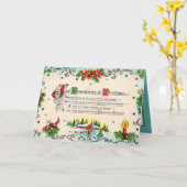 Retro vintage Kerstvriendschap sentiment Kaart (Gele Bloem)