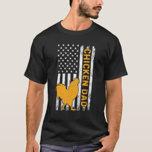 Retro Vintage Kip Papa Usa Amerikaanse Vlag Vader T-shirt