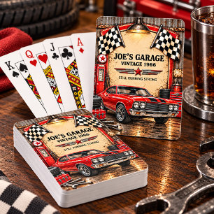 Retro Vintage Klassieke Garage Muscle Car Racing  Pokerkaarten