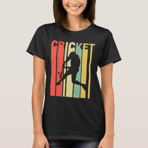 Retro Vintage Kleuren Cricketspeler T-shirt