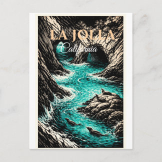 Retro Vintage La Jolla California Reis Posterkaart Briefkaart