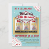 Retro Vintage Las Vegas Casino Invitation d'annive (Devant)