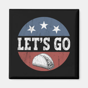 Retro Vintage Let's Go Taco Ons Vlag Amerikaanse V Magneet