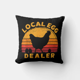 Retro Vintage Lokale Eierhandelaar Boer Kip Ei Kussen
