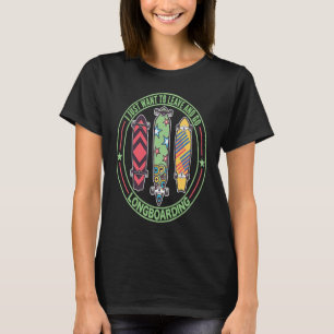 Retro Vintage Longboard Skateboard Grappige Longbo T-shirt