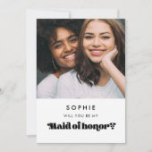 Rétro vintage Maid of honneur proposition carte ph (Devant)