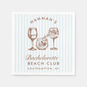 Retro Vintage Meisje-Ondertrouw Blauwe Papieren Se Servet (Voorkant)