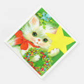 Retro vintage met kerstcadeaufeest servet (Hoek)