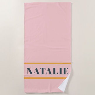 Retro Vintage Modern Roze & Oranje Schattig Zomer Strandlaken