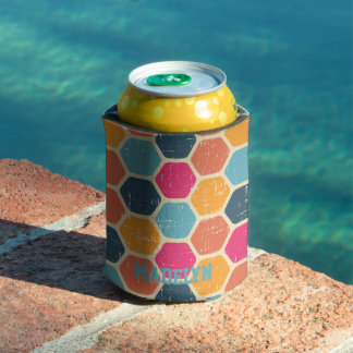 Retro  Vintage Navy Bule Script Minimalist Name Blikjeskoeler