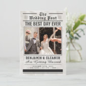 Retro Vintage Newspaper Wedding Invitation (Debout devant)