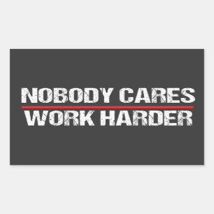 Retro Vintage Niemand Maakt Zich Zorgen Werk Harde Rechthoekige Sticker