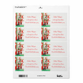 rétro vintage Noël Père Noël étiquette de vacances (Feuille entière)