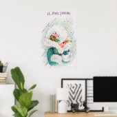 Rétro vintage Noël poster de vacances (Bureau à domicile)