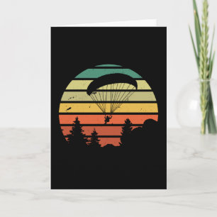 Retro Vintage Paragliding Sunset Gift Kaart