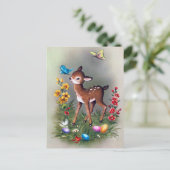 Retro vintage Pasen hert vakantie ansichtkaart Feestdagenkaart (Staand voorkant)