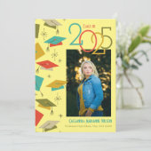 Retro Vintage Photo Graduation Faire-part (Debout devant)