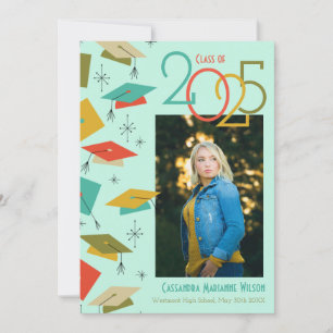 Retro Vintage Photo Graduation Faire-part