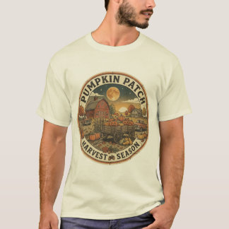 Retro Vintage Pompoenenveld Oogstseizoen 1970 Jare T-shirt