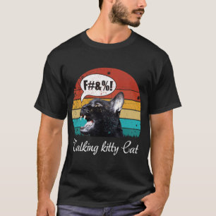 Retro vintage pratende Kitty Cat cadeau jongen T-shirt