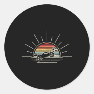 Retro Vintage Raket Voetbal Auto Ronde Sticker