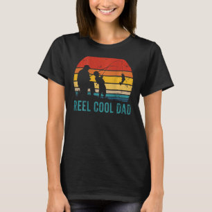 Retro Vintage Reel Cool Dad Fishing Daddy Papa Fat T-shirt