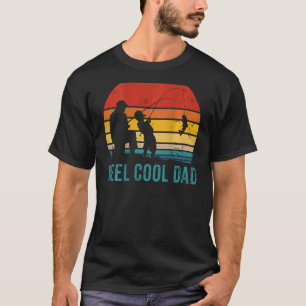 Retro Vintage Reel Cool Dad Fishing Daddy Papa Fat T-shirt