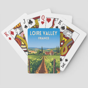 Retro Vintage Reis Loirevallei Frankrijk Wijngaard Pokerkaarten