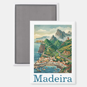 Retro Vintage Reis Madeira Portugal Eiland Magneet