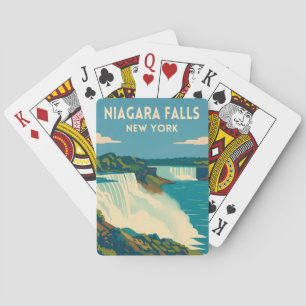Retro Vintage Reis Niagara Falls New York Pokerkaarten