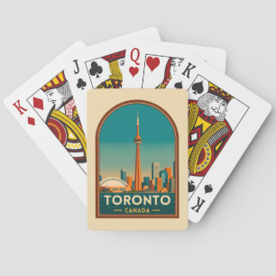 Retro Vintage Reis Toronto Canada Skyline Schilder Pokerkaarten