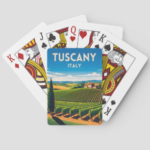 Retro Vintage Reis Toscane Italië Wijngaard  Pokerkaarten