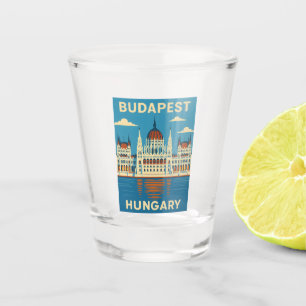 Retro Vintage Reizen Boedapest Hongarije Schildera Shot Glas