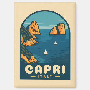 Retro Vintage Reizen Capri Italië Schilderachtig k Magneet