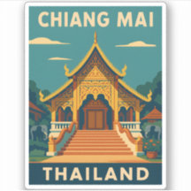 Retro Vintage Reizen Chiang Mai Thailand Tempel