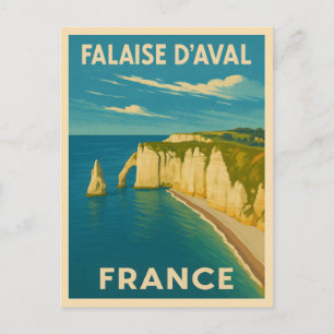 Retro Vintage Reizen Cliffs of Etretat Frankrijk Briefkaart