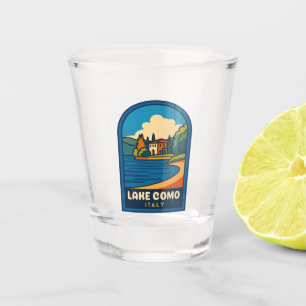 Retro Vintage Reizen Comomeer Italië Landschap Shot Glas