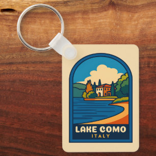 Retro Vintage Reizen Comomeer Italië Landschap Sleutelhanger