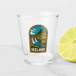 Retro Vintage Reizen IJsland Natuur Landschap Shot Glas