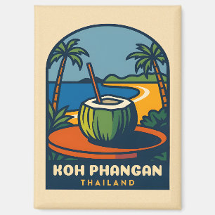 Retro Vintage Reizen Koh Phangan Island Thailand Magneet