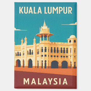 Retro Vintage Reizen Kuala Lumpur Maleisië Magneet