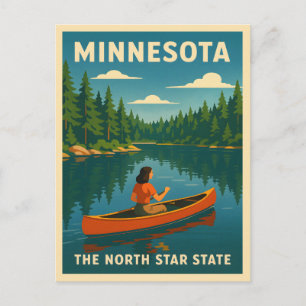 Retro Vintage Reizen Minnesota Natuur Landschap Briefkaart