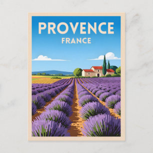 Retro Vintage Reizen Provence Frankrijk Landschap Briefkaart