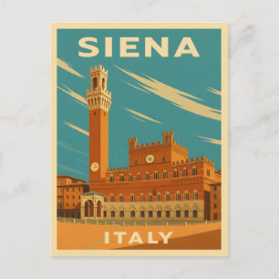 Retro Vintage Reizen Siena Italië Schilderachtig Briefkaart