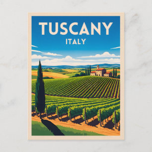 Retro Vintage Reizen Toscane Italië Wijngaard Briefkaart