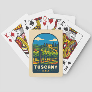 Retro Vintage Reizen Toscane Italië Wijngaard Pokerkaarten
