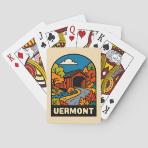 Retro Vintage Reizen Vermont Landschap Schilderach Pokerkaarten