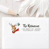 Retro Vintage Rendier Kerstmis Etiket (Insitu)